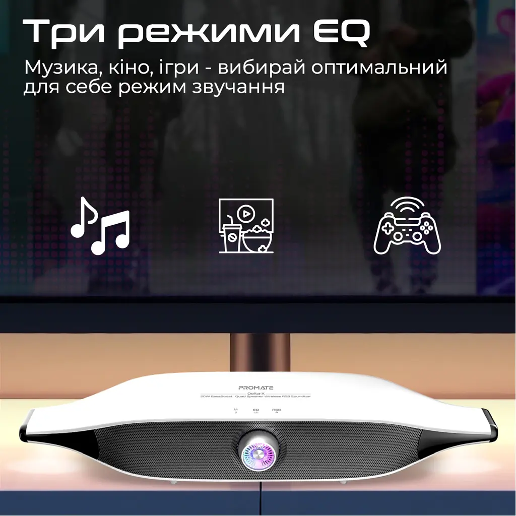 Акустическая система Promate Delta-X 20W White (delta-x.white) - фото 6
