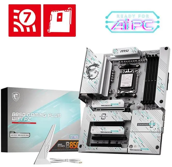 Материнська плата MSI B850 GAMING PLUS WIFI PZ (B850 GAMING PLUS WIFI PZ) (Socket AM5, AMD B850, ATX) - фото 5