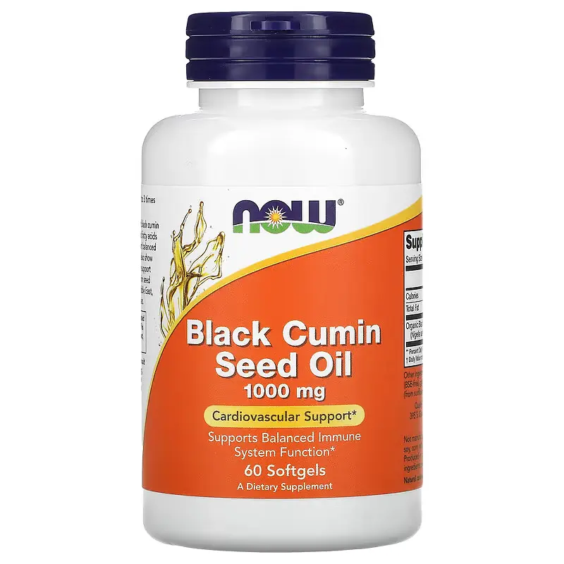Олія Насіння Чорного Кмину, Black Cumin Seed Oil 1000 мг - 60 софтгель