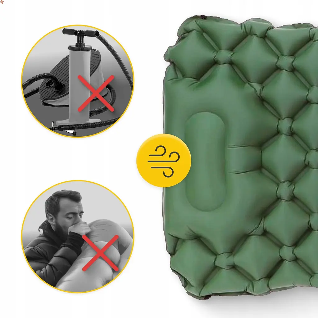 Надувний килимок (каремат) Mountain Goat 190 x 58 x 5 см з вбудованим насосом MG0010 Navy Green (P-5905973400909) - фото 7