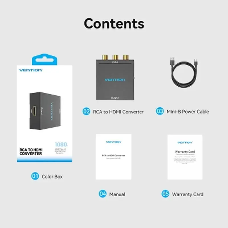 Конвертор RCA to HDMI black Vention (AEFB0) - фото 8