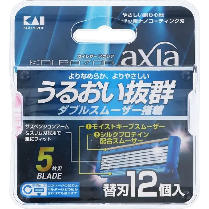 Леза запасні для бритви KAI AXIA 5 лез, 12 шт у лотку Kai razor