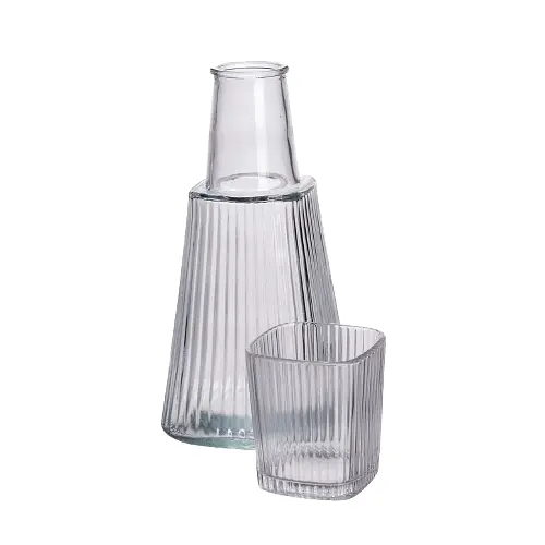 Кувшин для напитков 1 литр со стаканом 1 шт на 200 мл Прозрачный Yiwu HP-19-PYF-1 - фото 4