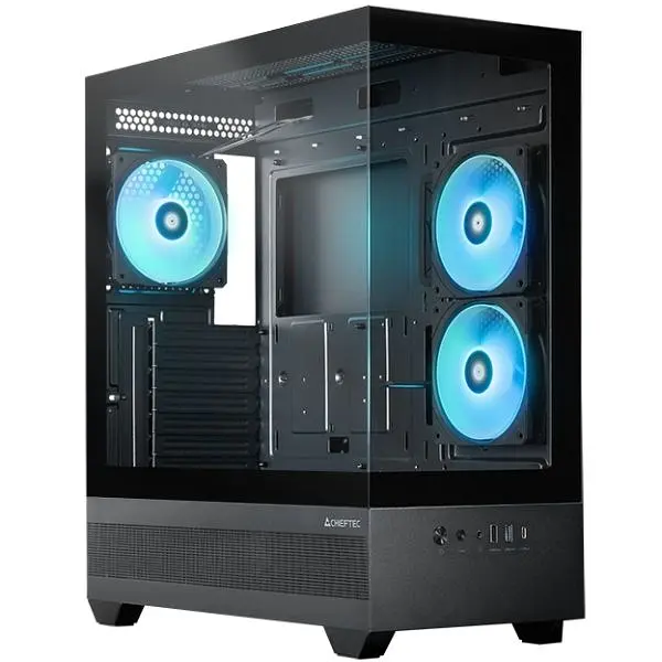 Корпус Chieftec VISTA GT-01B-OP 3x120 мм A-RGB, ATX, без БЖ, Black (GT-01B-OP) - фото 10