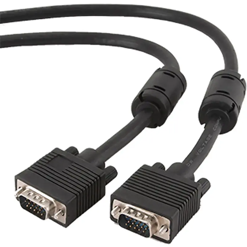 Кабель Cablexpert VGA - VGA (M/M), HD15, з 2-ма фер. кільцями, чорний, 10 м (CC-PPVGA-10M-B) пакет - фото 4
