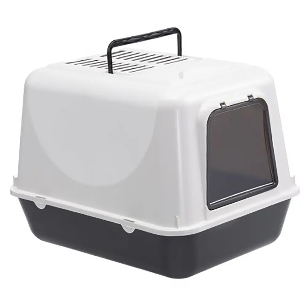 Закритий туалет для котів Ferplast Clear Cat 20 чорний 55x40x38 см 72053199 - фото 2