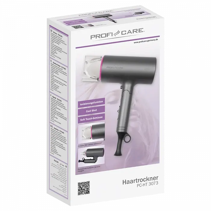 Фен дорожній Profi Care PC-HTD 3073 Pink - фото 6