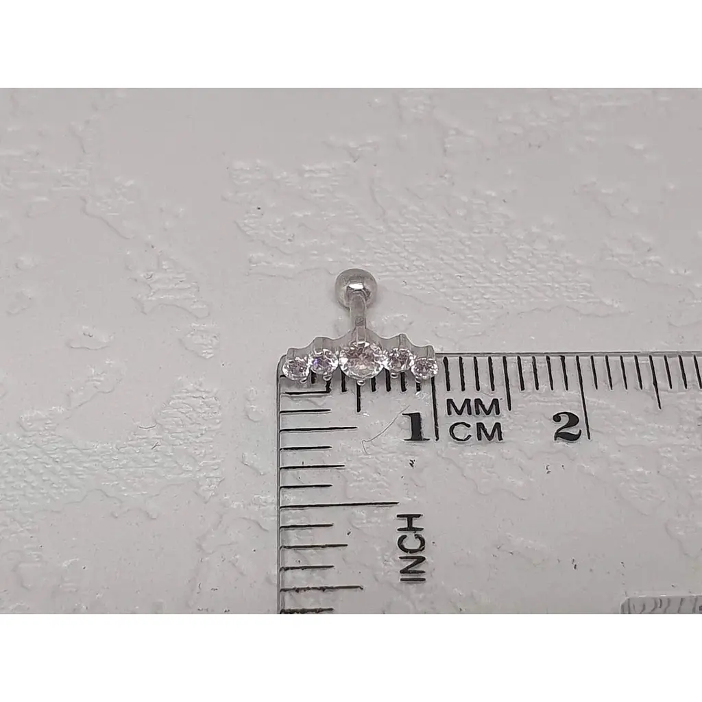 Серебряная серьга для пирсинга хеликса Ирий с фианитами. 40001ШТ - фото 7