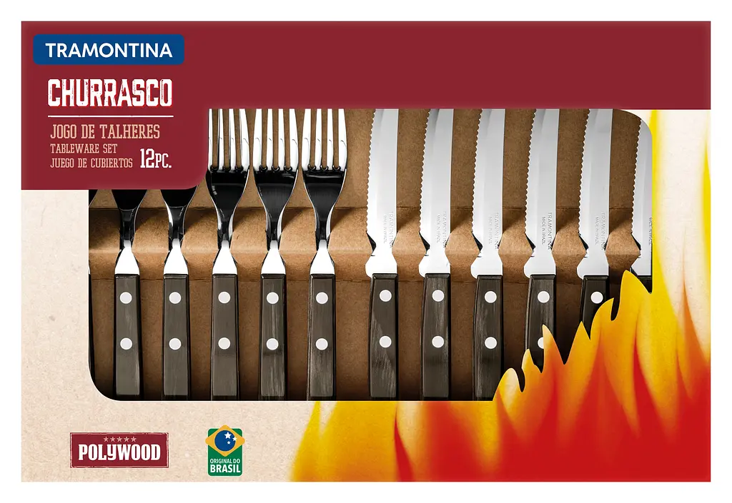 Набір приборів для гриля Barbecue Polywood 12 предметів TRAMONTINA kuh0017010 - фото 5