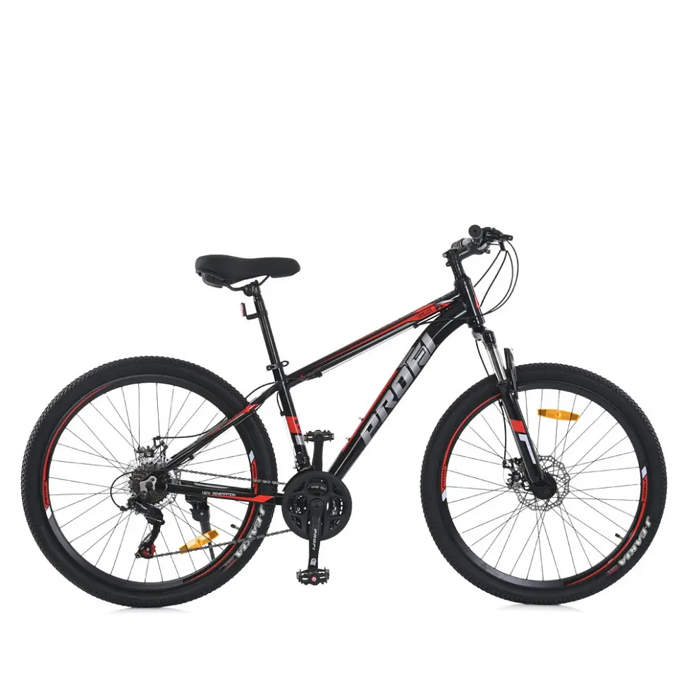 Велосипед MTB2602-2, 26 дюймів, алюмінієва рама 13 Shimano 21SP чорно-червоний - фото 2
