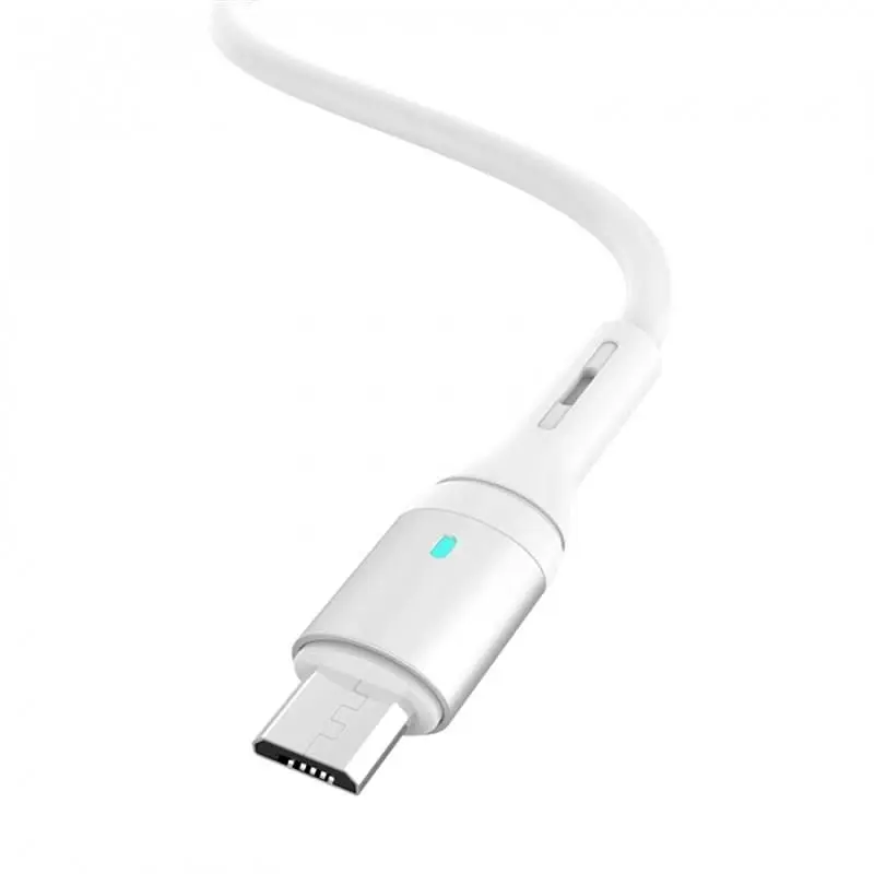 Кабель SkyDolphin S06V LED Smart Power USB - microUSB (M/M) 1 м, White (USB-000558) - фото 2