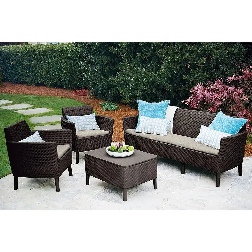 Комплект садовой мебели Keter Salemo 3 seater set коричневый - фото 7