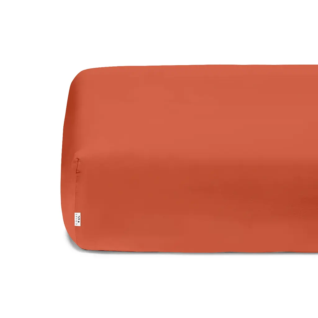 Комплект постільної білизни Cosas євро з простирадлом на резинці MINI DOTS CS20 200 x 220 см (DotsGreyMilk_El-103Orange_200) - фото 10