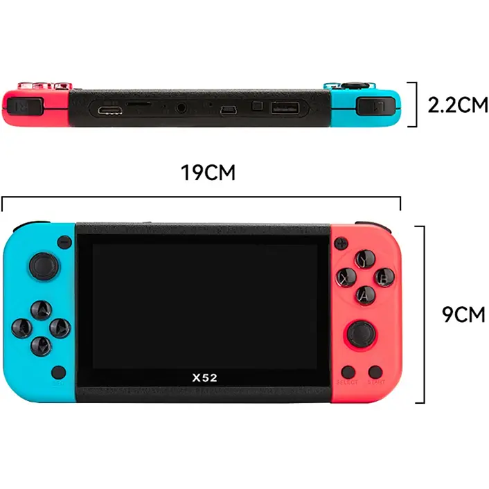 Ігрова консоль XPRO X52 портативна з яскравим 5.1 дюймовим екраном (44134-X52_1386) - фото 7