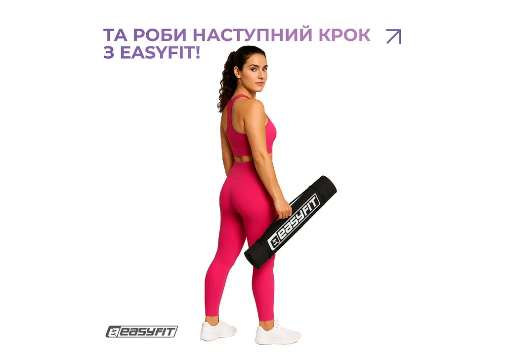 Килимок для фітнесу EasyFit EVA 183*61*3 мм чорний (EF-1927-BK) - фото 7