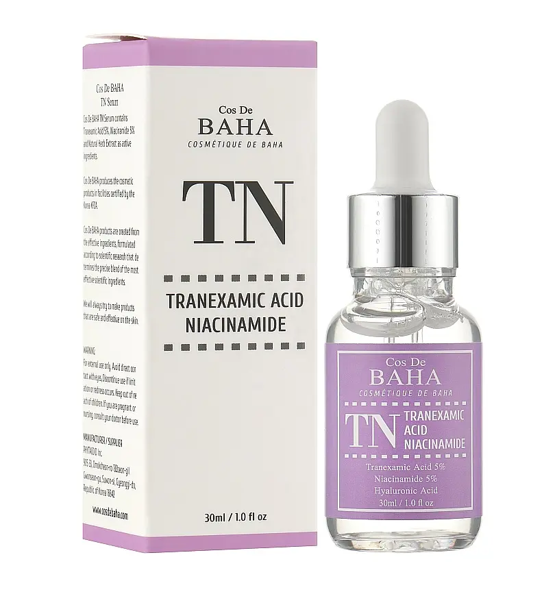 Сыворотка для выравнивания тона с транексамовой кислотой TN Tranexamic Acid Niacinamide Serum Cos De Baha 30 мл - фото 2