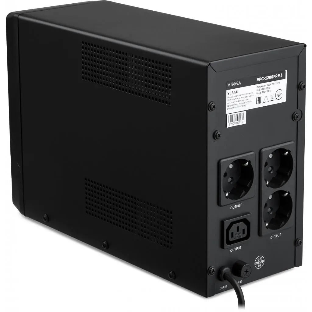 Пристрій безперебійного живлення Vinga LED 1200VA ( VPC-1200PRM3 ) (VPC-1200PRM3) - фото 3