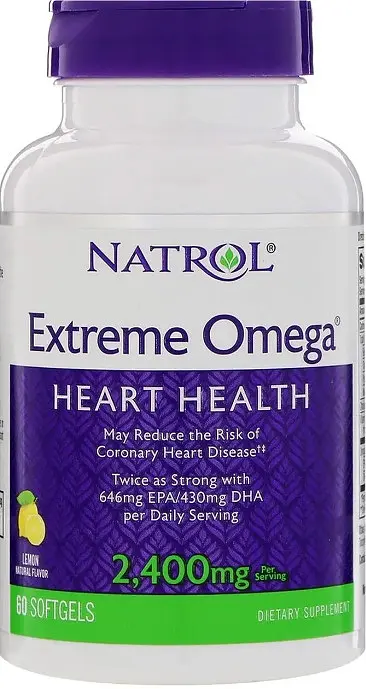 Омега -3 жирні кислоти Natrol Extreme Omega 2400 мг 60 кап лимон