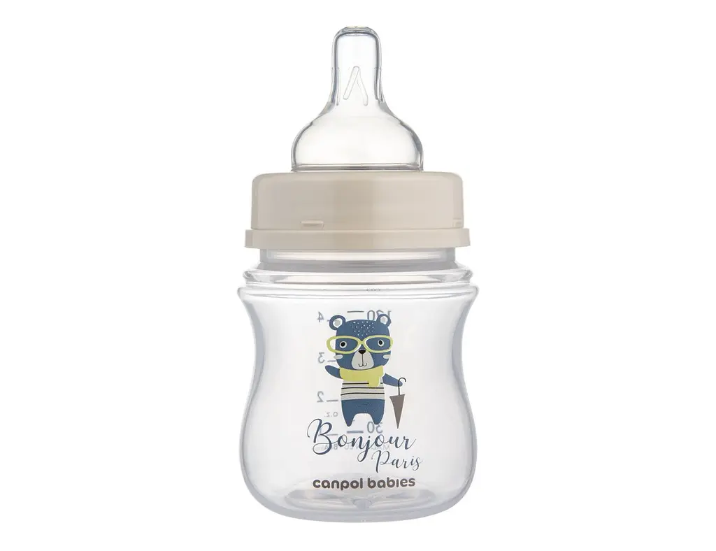 Пляшка антиколікова Canpol babies EasyStart 120 мл PP з широким отвором Bonjour Paris, синя - фото 3