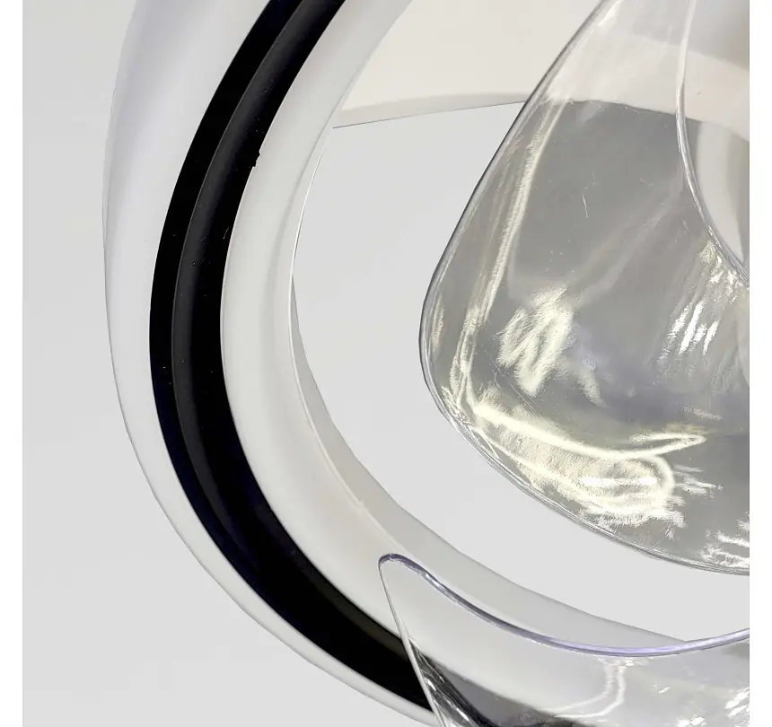 Стельова LED-люстра-вентилятор Artlight FS306BK, біла з чорною окантовкою, 73 Вт, від 10-18 м² - фото 4
