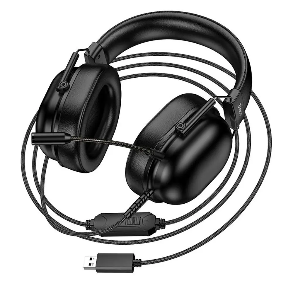 Наушники накладные Hoco W113 игровые USB черный - фото 5