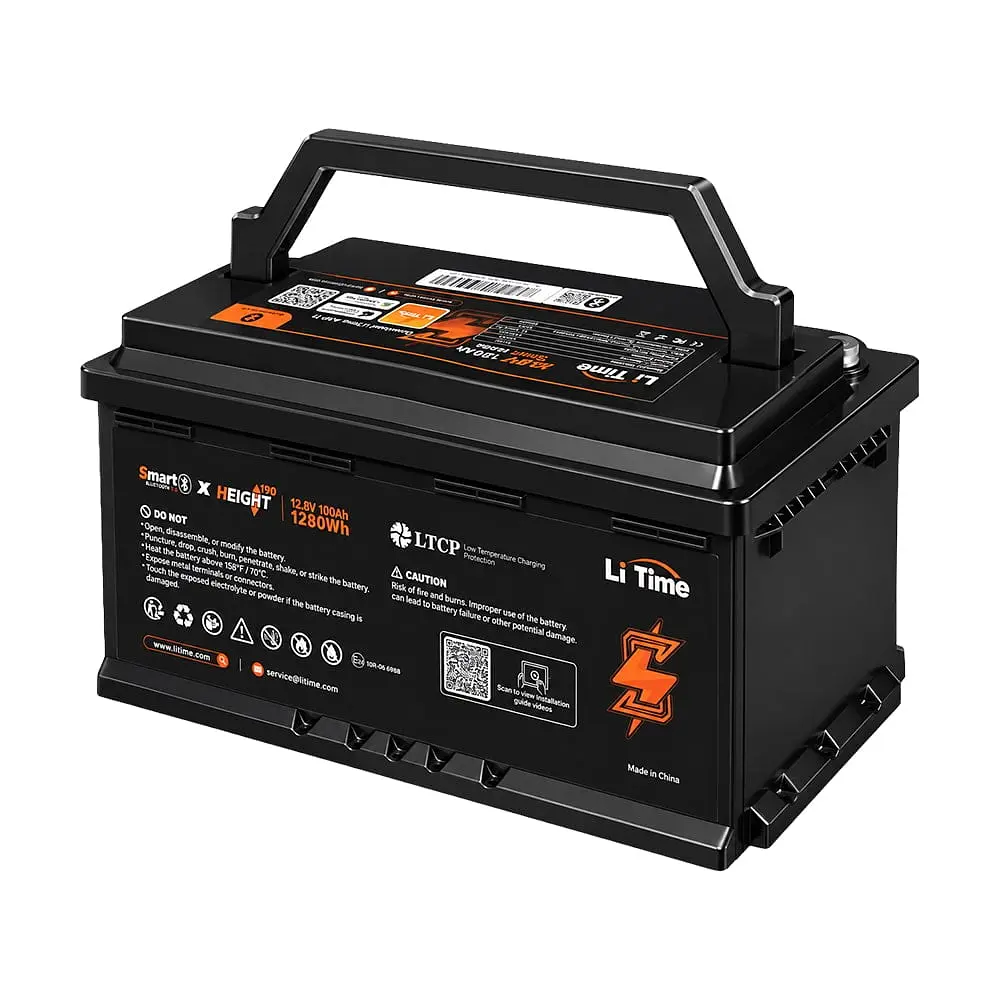 Акумуляторна батарея літій-залізо-фосфатна з Bluetooth 12.8В 100А*год LiFePO4 LiTime H190 L12V100-100-H190-BT-4-AC150 (44-00515) - фото 7