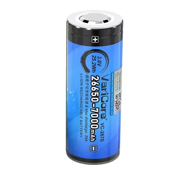 Акумулятор із захистом VariCore VC-2670 26650 PCB Li-ion 7000mAh 3.7V 7-35A Синій (2912172722)