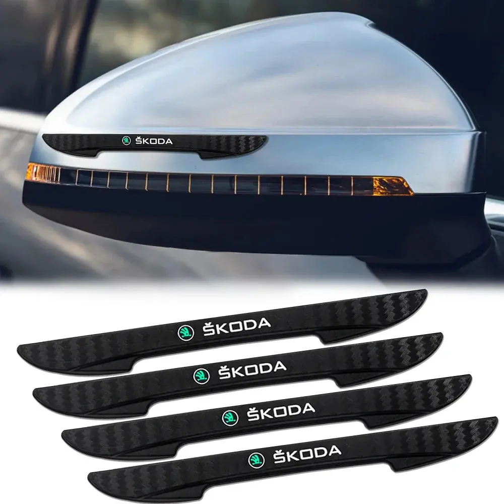 Захисні протиударні смуги Skoda на краю дверей 16х147 мм Гума (наклейки) Чорний 4 шт - фото 4