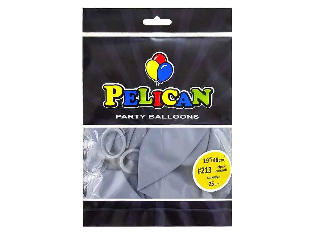 Кульки PELICAN 19 (48 см) сірий світлий макарун (25шт/уп) #213