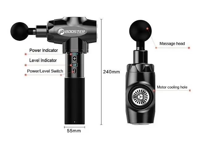 Масажер перкусійний м'язовий Booster Е Чорний (1339256599) - фото 2