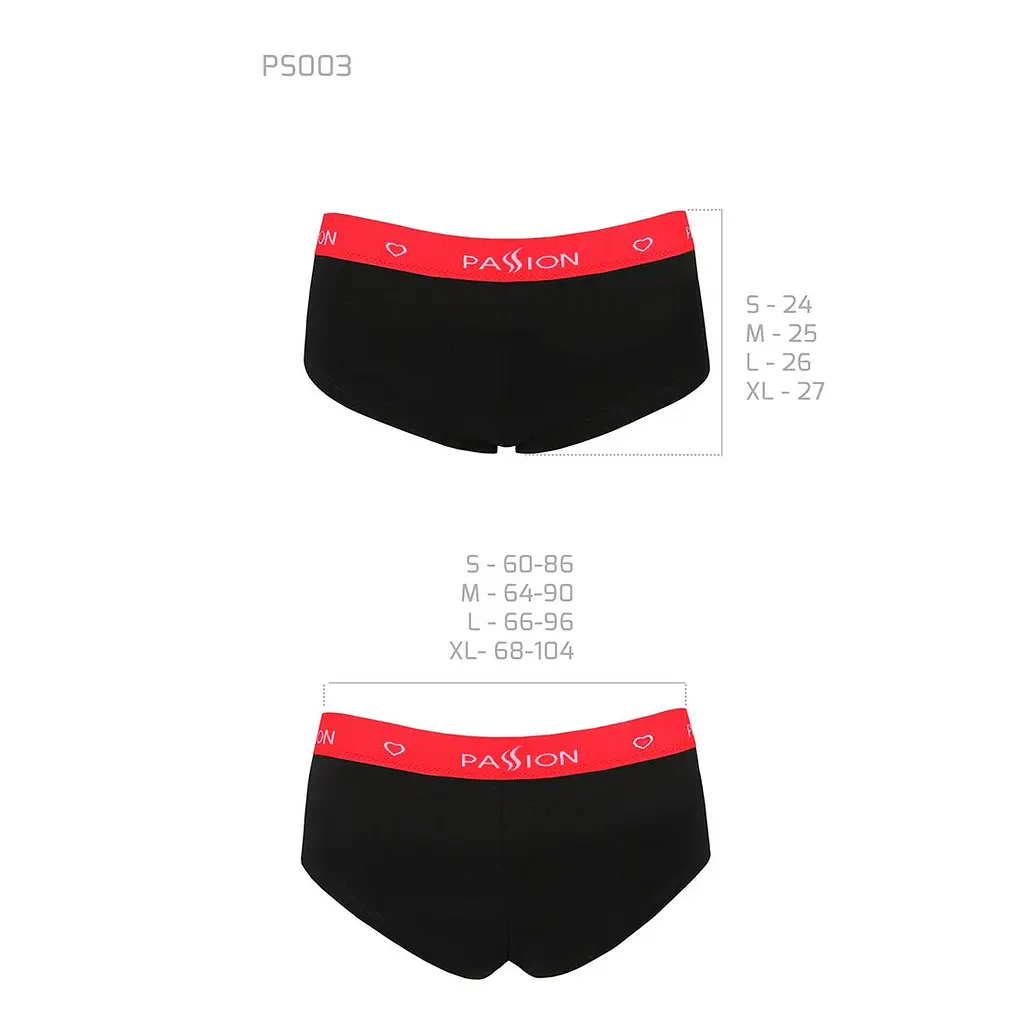 Трусики-шортики Passion PS003 PANTIES XL, black - фото 6