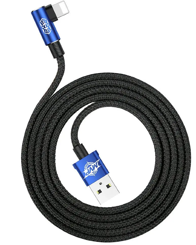 Кабель Baseus MVP Elbow L Shape Cable USB to Lightning 1.5A 1m CALMVP-03 Blue - фото 3