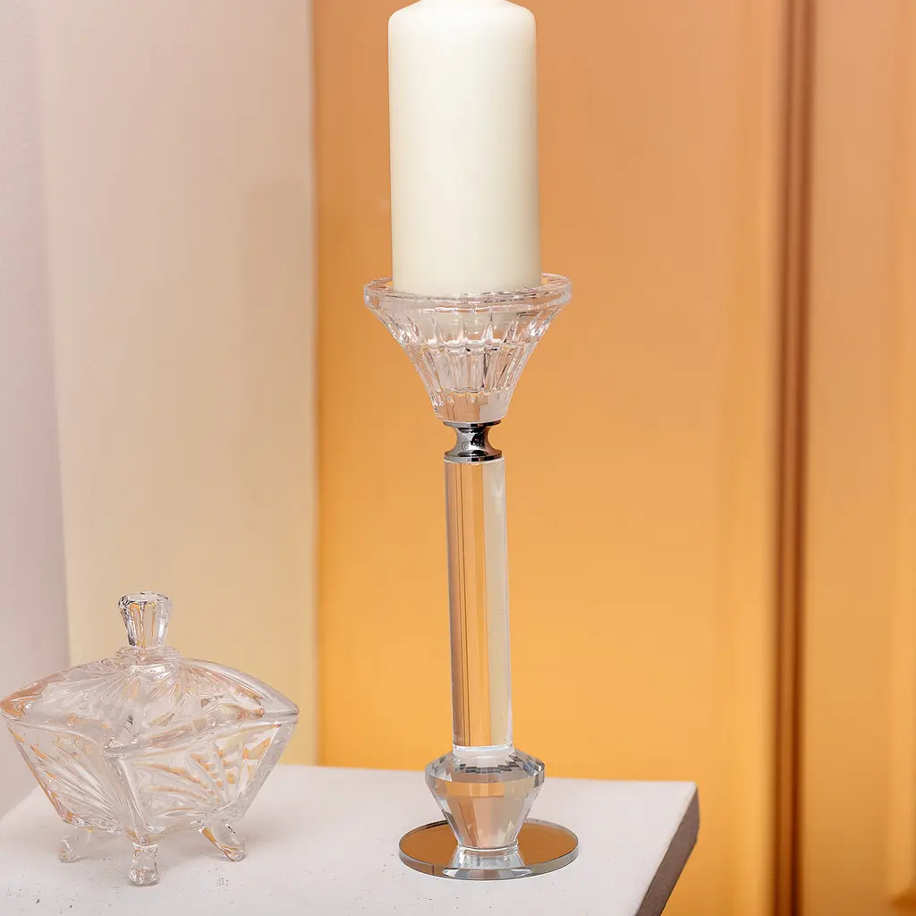 Підсвічник скляний Crystal lotus декоративний 19.5 см Yiwu HP-4-11M - фото 2