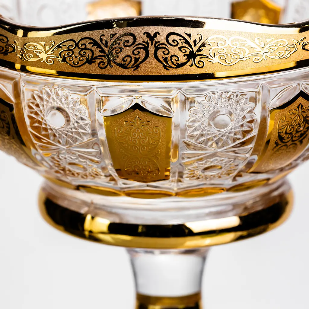 Ваза для фруктів скляна Bohemia Gold 26 см Yiwu HP-34-137 - фото 3