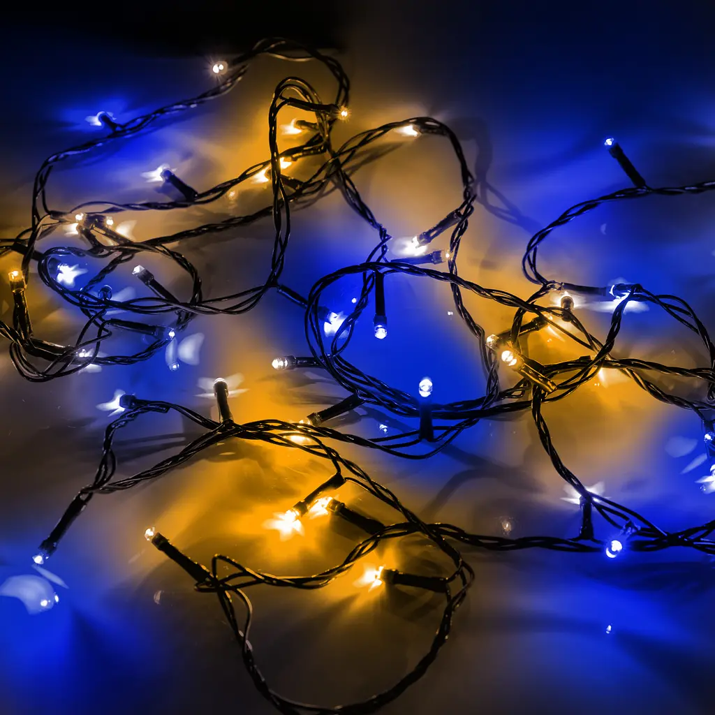 Електрогірлянда Yes! Fun нитка 70 LED 8 режимів миготіння 4.9 м жовто-синя (974845) - фото 5