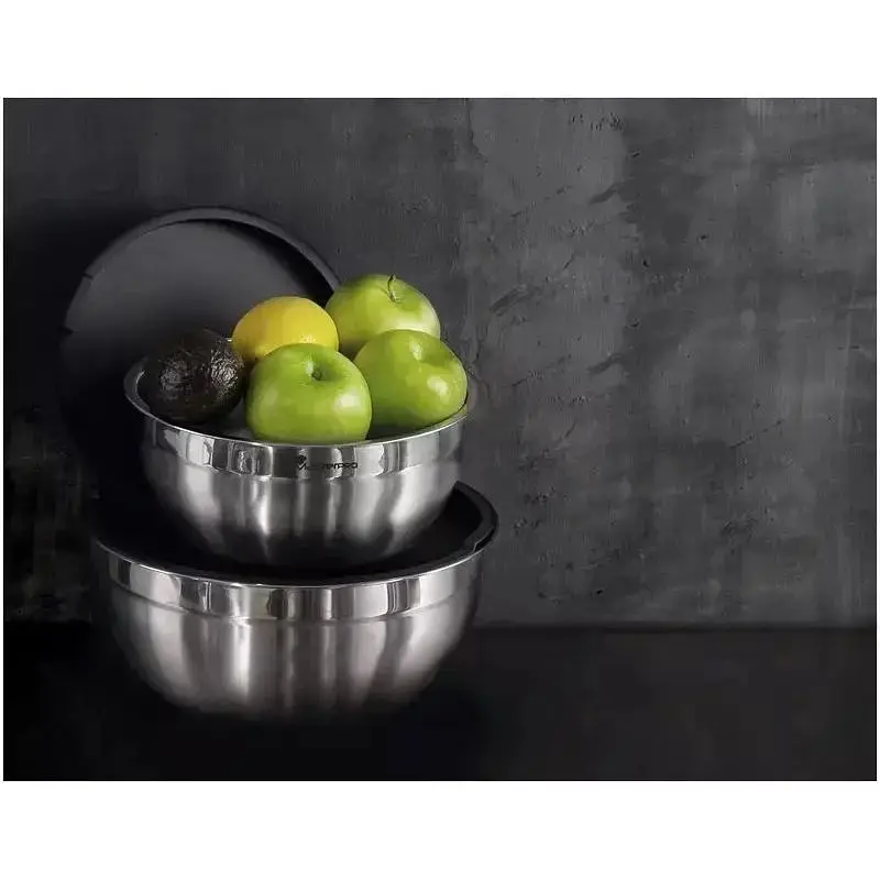 Набір мисок для змішування з кришками MasterPro Foodies collection 18/22/26 см 3 шт. (BGEU-5524) - фото 7