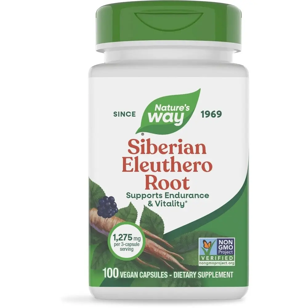 Екстракт кореня сибірського елеутерококу Nature's Way Siberian Eleuthero Root, 100 вегакапсул
