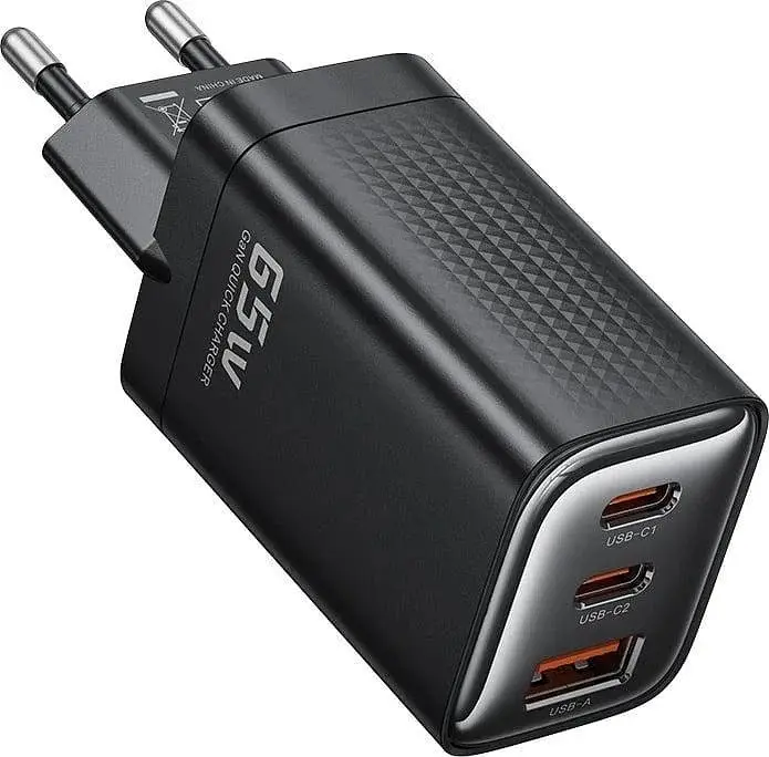 Блочок - зарядний пристрій Toocki 65w 3 порти чорний (TCT67-XRB01)