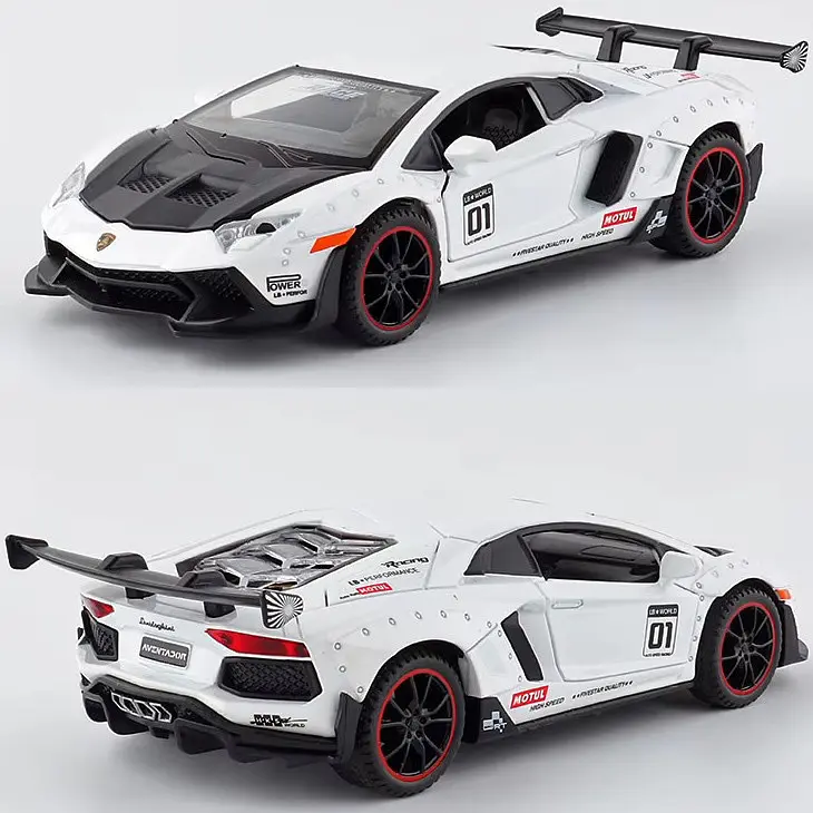 Колекційна металева модель автомобіля TK Group Lamborghini Aventador LP700-4 у широкому обвісі з інерцією, світлом та звуком 1:32 - фото 4