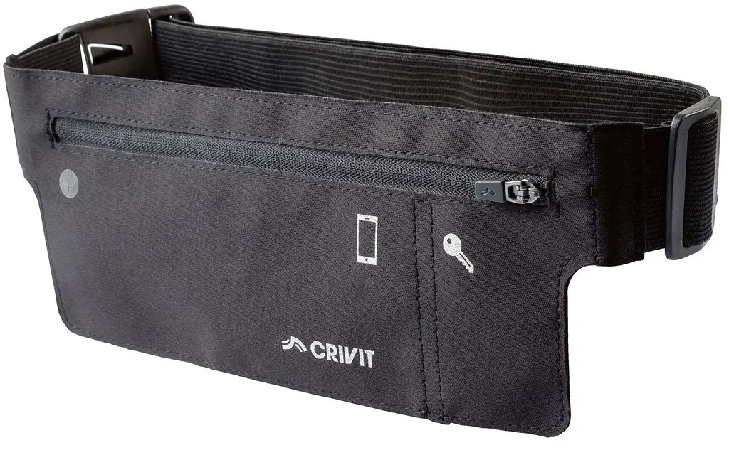 Плоска поясна сумка для бігу, тренувань Crivit Чорна - фото 7