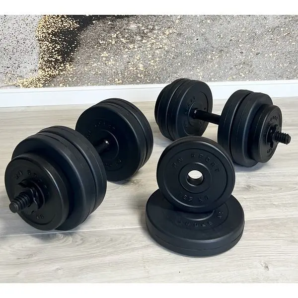 Гантелі RN Sport розбірні 2в1, 2 шт. х 16 кг + перехідник під штангу - фото 3