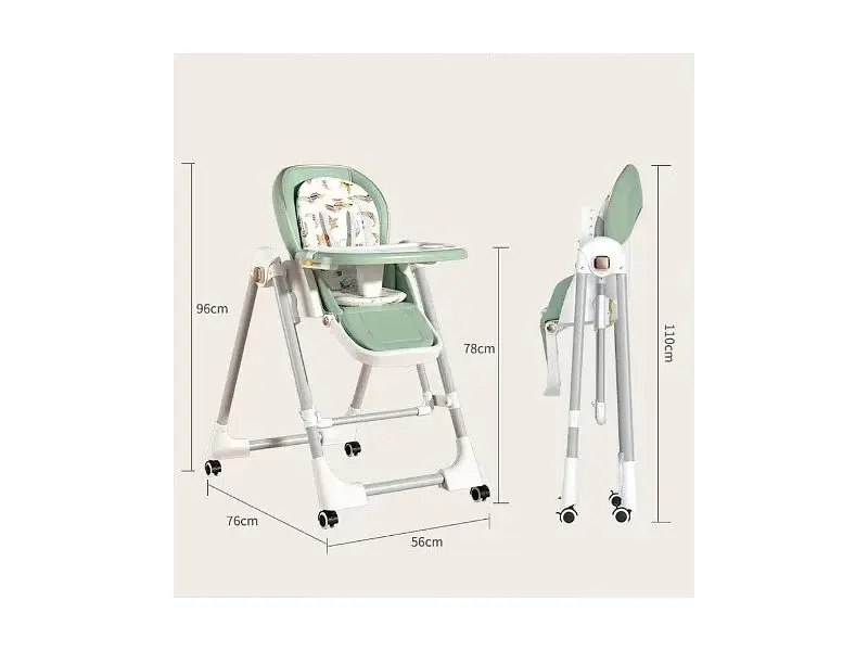 Стільчик-шезлонг для годування 2 в 1 Kidilo BabyChair Z901 Green - фото 6
