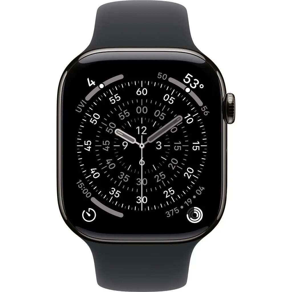 Смарт-часы Apple Watch Series 11 GPS + Cellular 46mm Slate Titanium Case with Black Sport Band M/L (MFD24) [151116] - фото 2