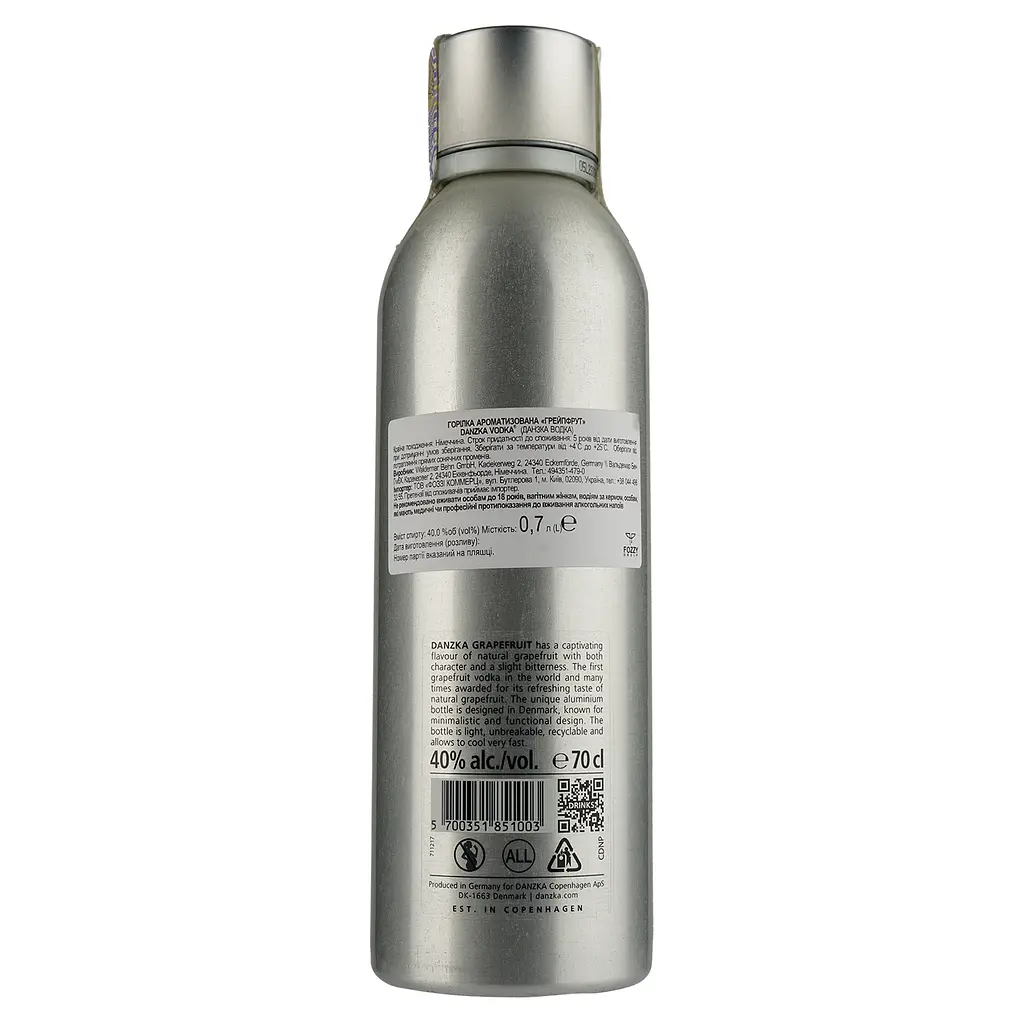 Водка Danzka Grapefruit 40% 0.7 л - фото 2