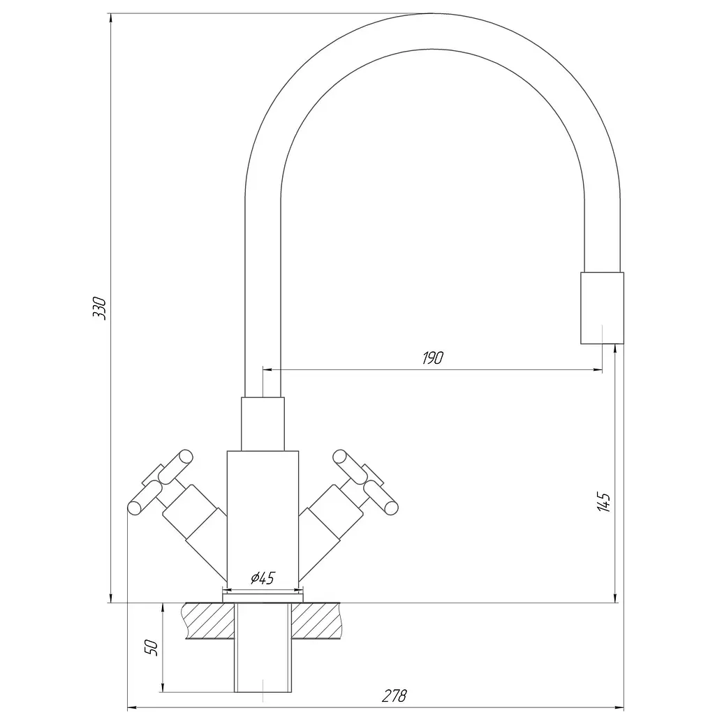 Змішувач для кухні Globus Lux DUKAT SD4-203SB - фото 4