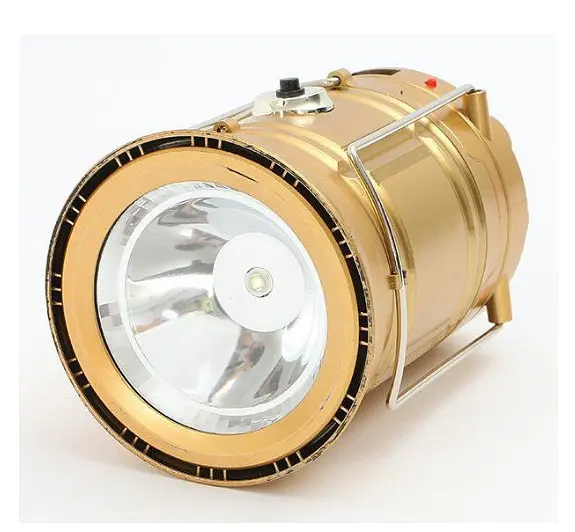 Туристичний ліхтар-лампа CAMPING MH-5800T 6+1 LED на сонячній батареї, коричневий - фото 4