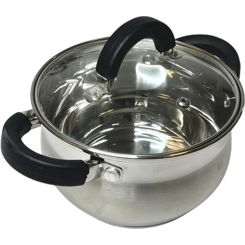 Набір каструль із нержавіючої сталі XPRO GF-2044 з термостійкими кришками (40373-GF-2044_1294) - фото 2