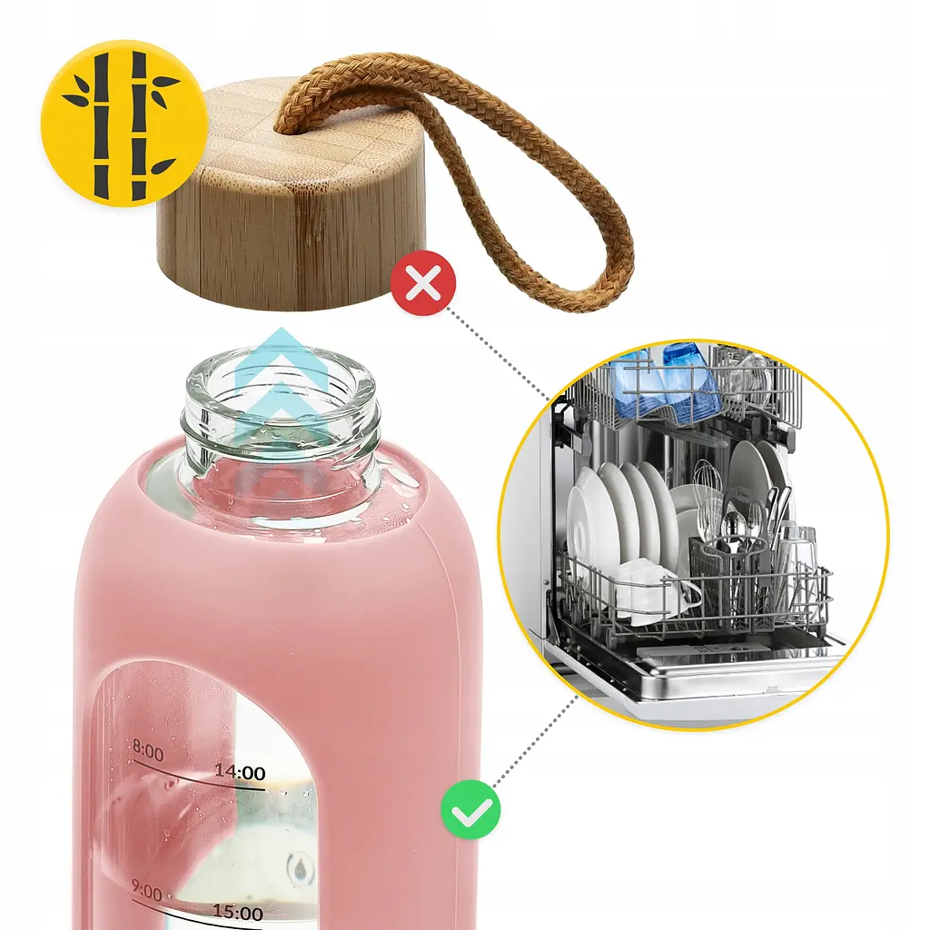 Пляшка для води 4FIZJO спортивна 750 мл скляна Pink (P-5905973404204) - фото 7