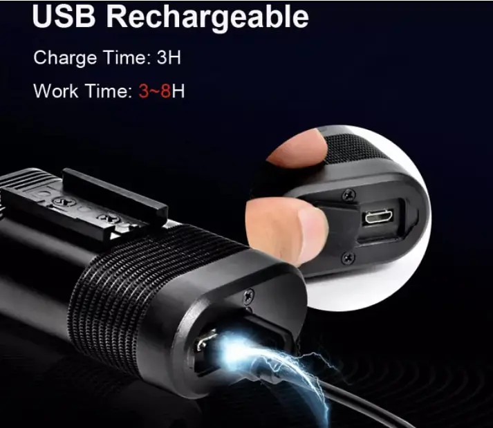 Велосипедный фонарь Y12Pro-2XPE + индикация заряда + microUSB + 5 режимов - фото 6