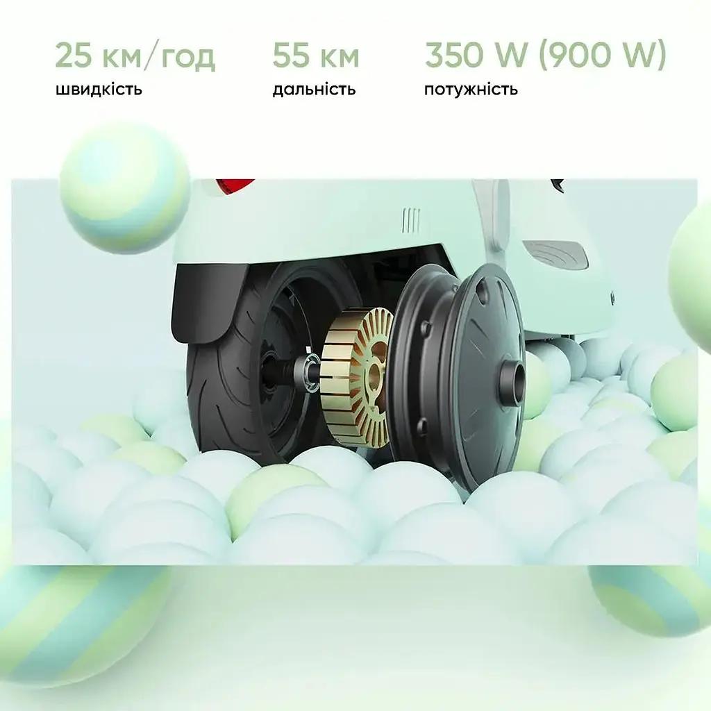 Електросамокат OKAI Ceetle PRO EA10C міський із сидінням складаний 900W батарея 10.4Ah пробіг до 55 км NFC App до 100 кг Mint Green - фото 8